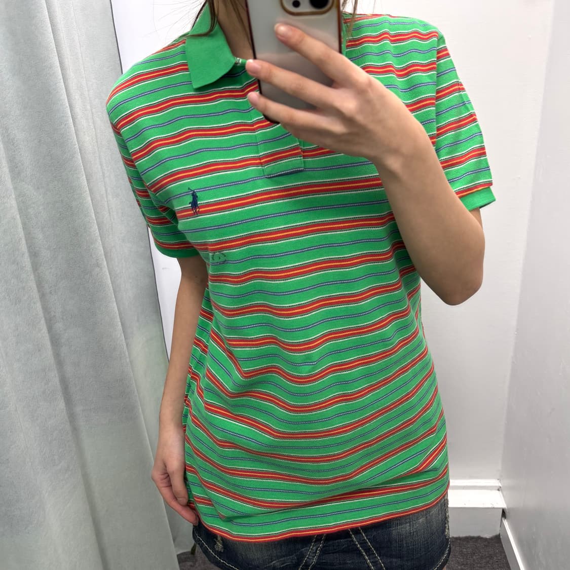 폴로 그린 레드 스트라이프 pk 반팔티 상품이미지2