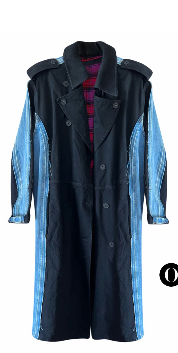 새상품) 디젤 데님앤 블랙 여성 트렌치 코트 상품이미지5