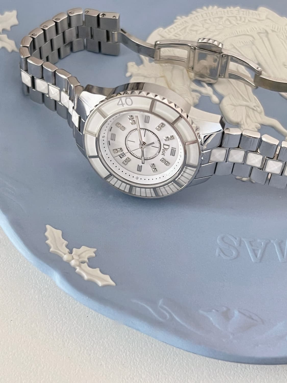 Dior 화이트 크리스탈 12p 다이아 디올 여성 시계 상품이미지5