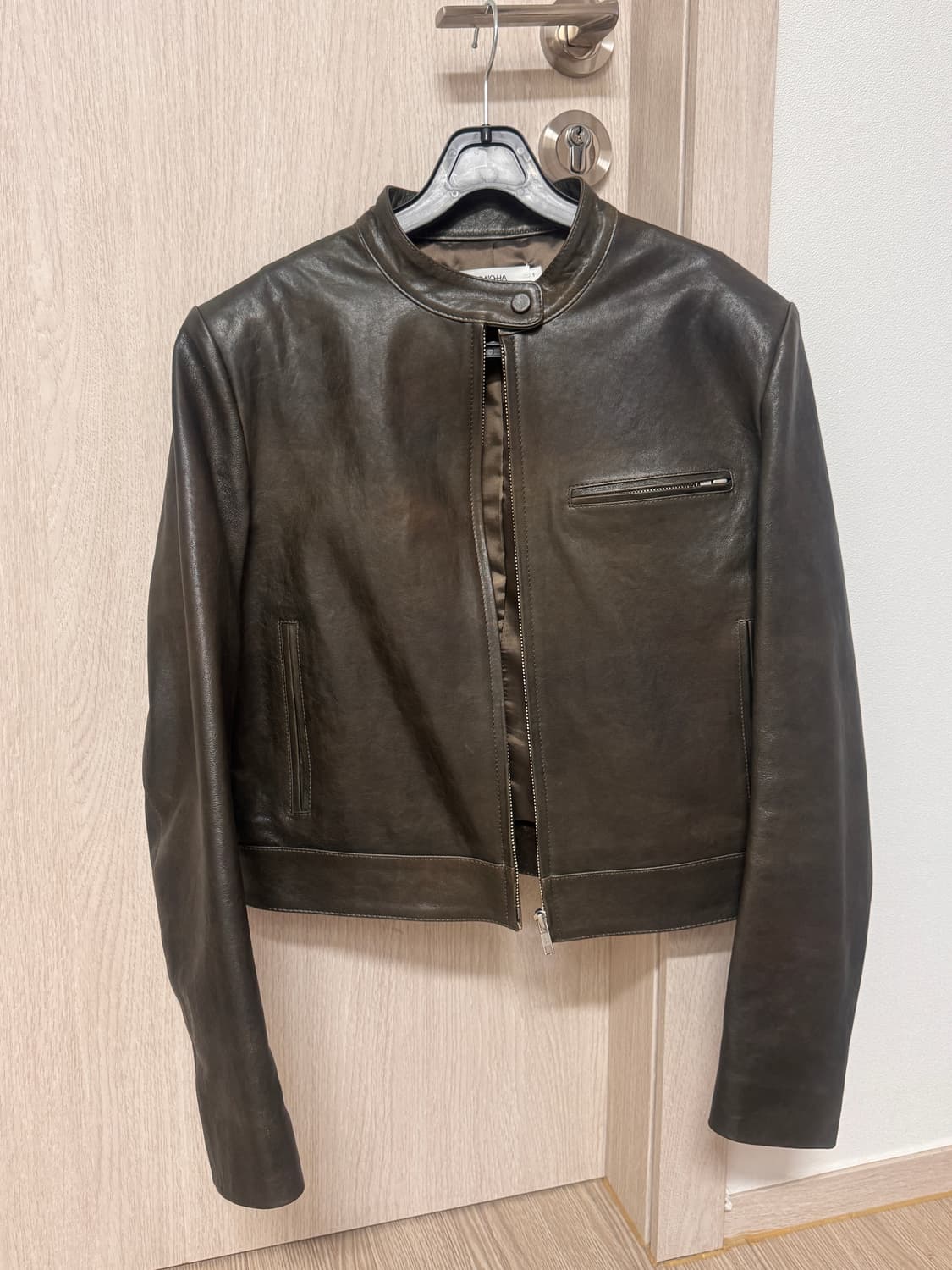 Lambskin biker jacket (brown) 모노하 바이커자켓 상품이미지6