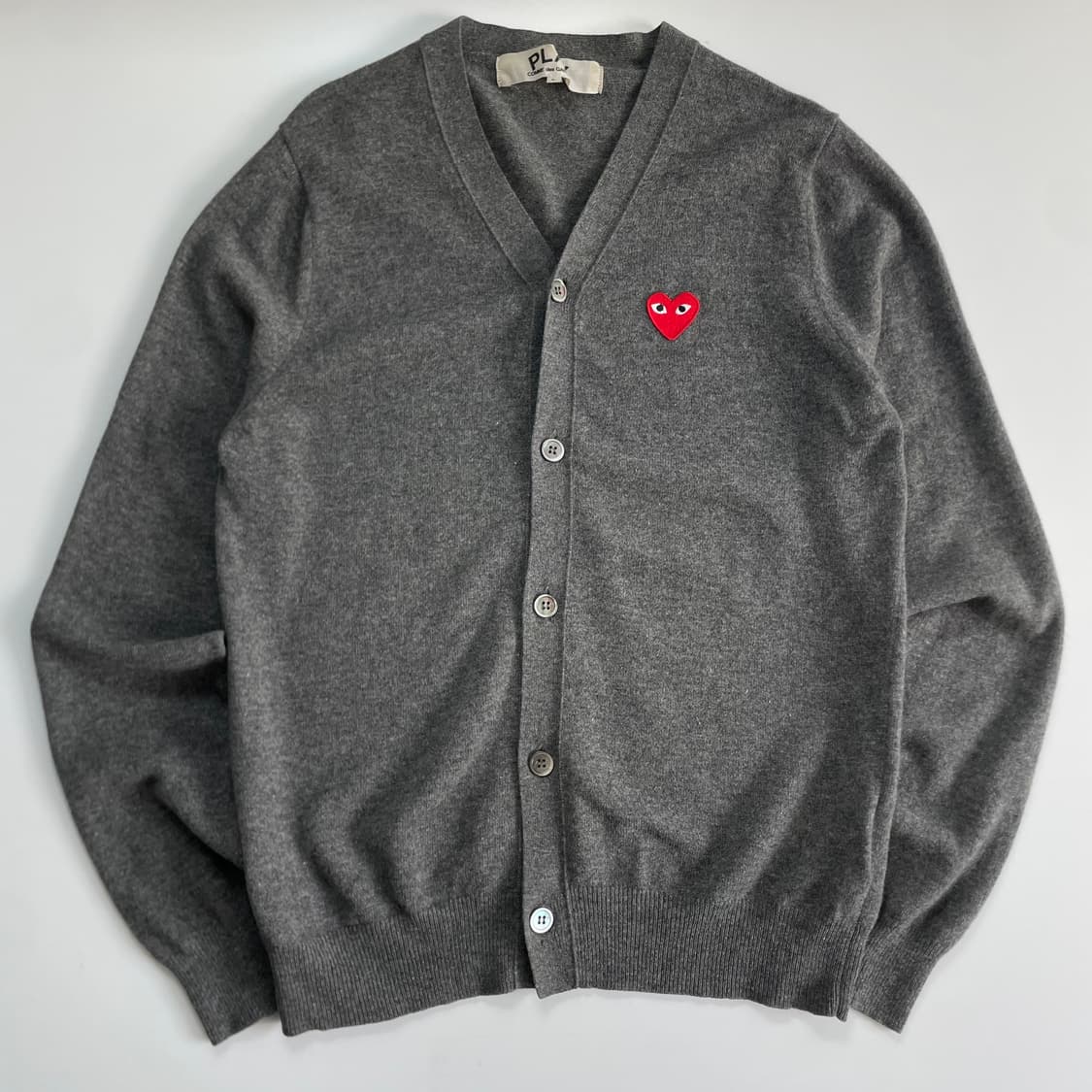 Comme Des Garsons 꼼데가르송 블랙 레드와펜 울 가디건 상품이미지1