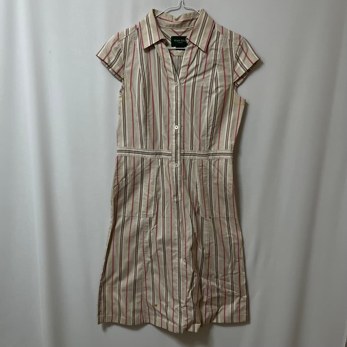 빈폴 레이디스 스트라이프 반팔 셔츠 원피스 82-92-160 상품이미지1