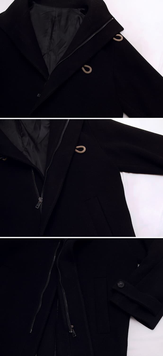 시스템 옴므 울캐시미어 집업 하이넥 더플 오버 코트 (100-105) 상품이미지8