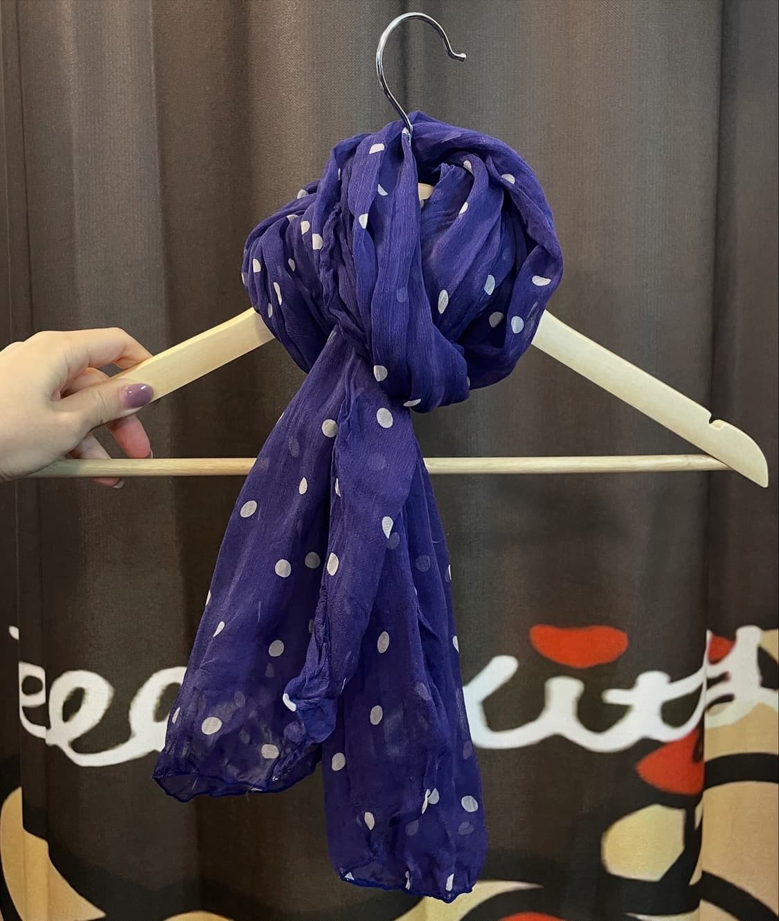퍼플 도트 스카프 [무배] 상품이미지2