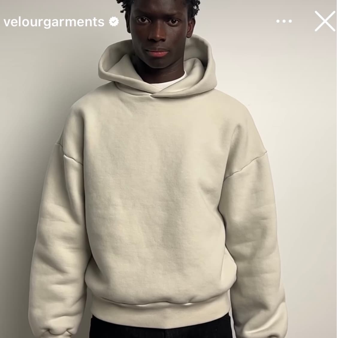 velour garments 750gsm 후드티 ecru 상품이미지1