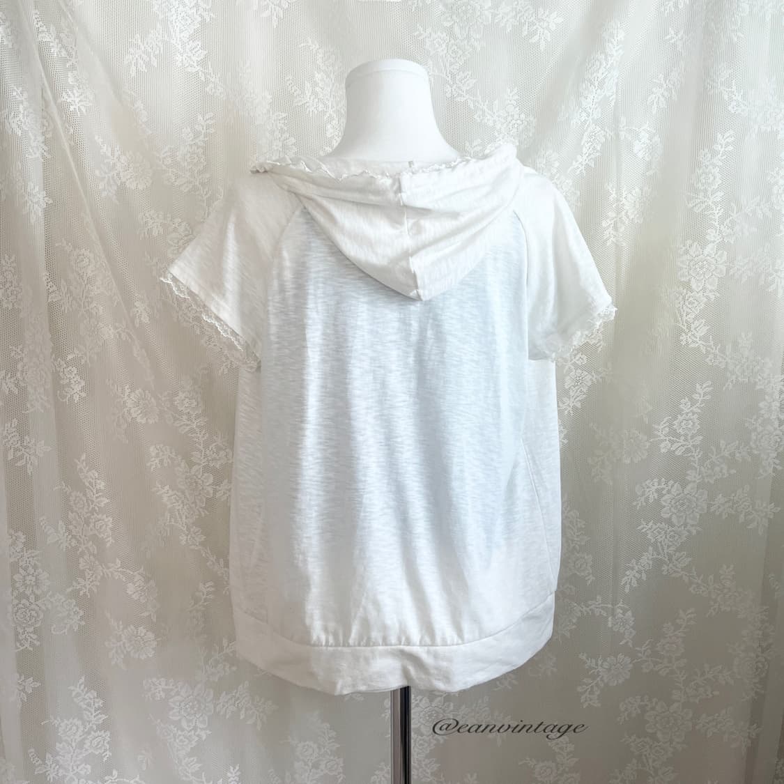 white lace half hood zip-up 상품이미지10