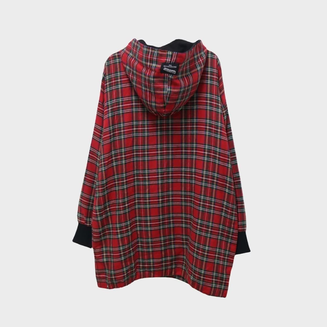 슈퍼러버즈 레드 체크 스컬 자수 롱 후드 60313 상품이미지2