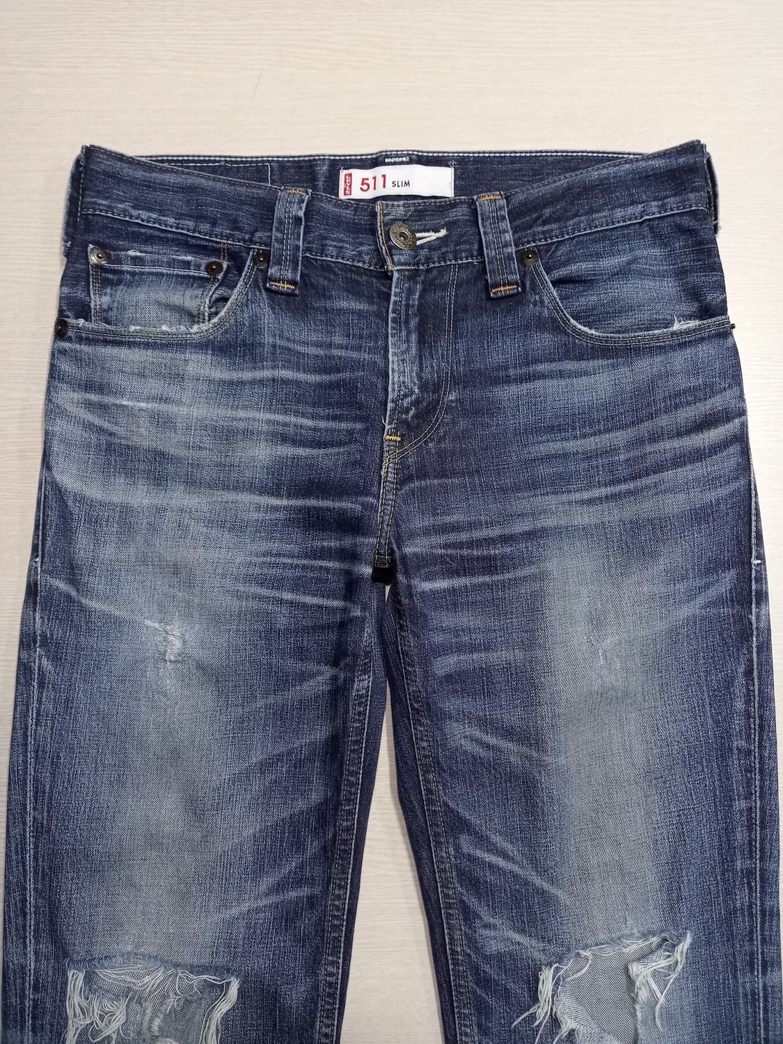 32 리바이스511 데미지워싱 스판 슬림일자진 32-365 상품이미지3