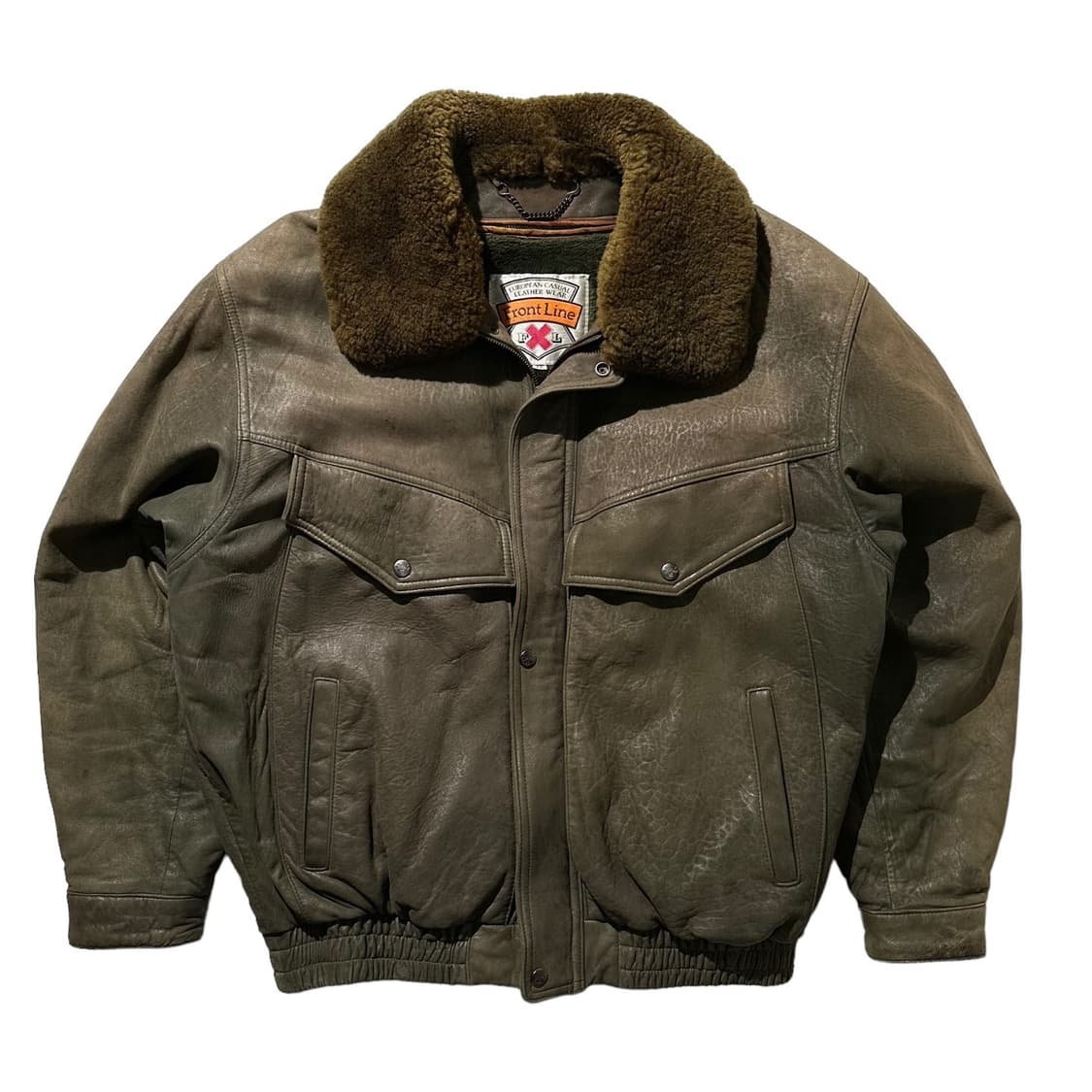 Front Line 프론트라인 램스킨 양가죽 봄버 자켓 상품이미지1