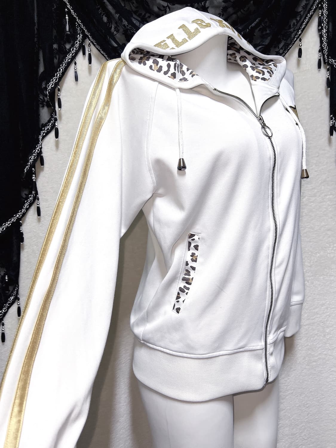 헬로키티 레오파드 호피 골드글리터 후드집업 오네갸루 펑크 헤이세이 시부야 상품이미지6