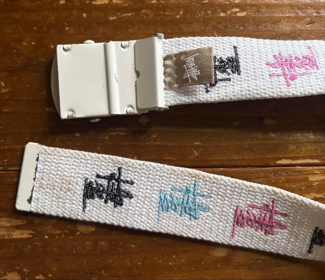 2013s 스투시 멀티 컬러 로고 웹 벨트 화이트 상품이미지3