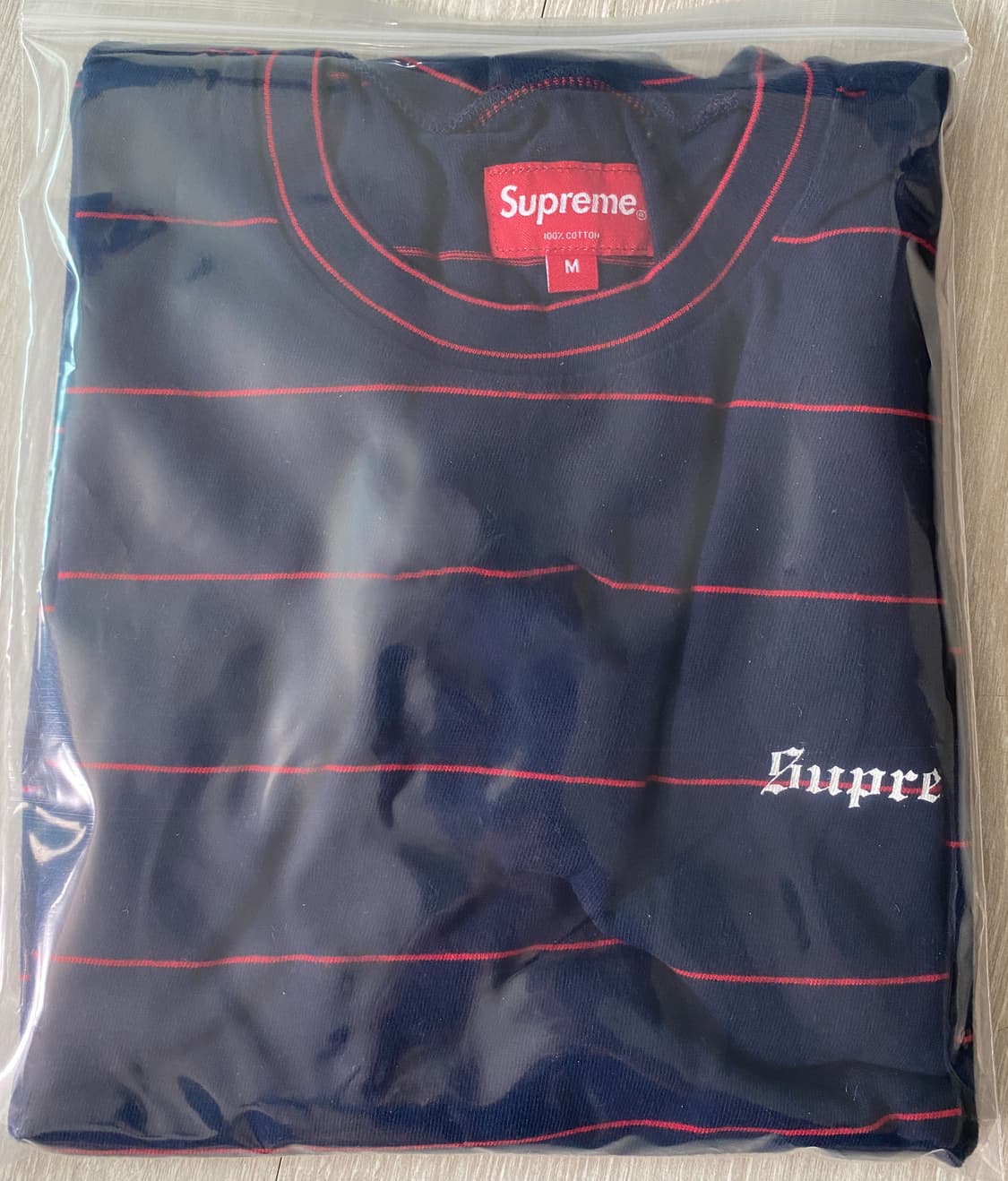 [M] 슈프림 PIN STRIPED T-SHIRTS 네이비 상품이미지2
