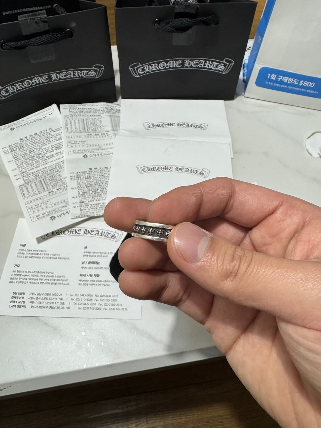 크롬하츠 미니플러스링 백화점 구매 풀구성 판매 상품이미지3