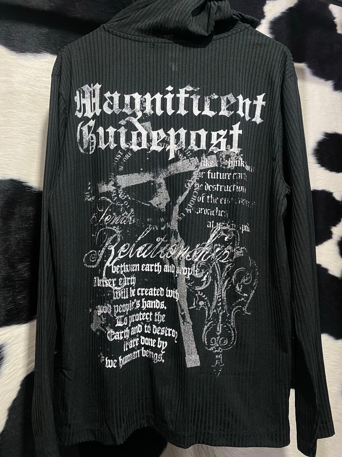 Black label 펑크 레터링 디테일 후드집업 상품이미지5