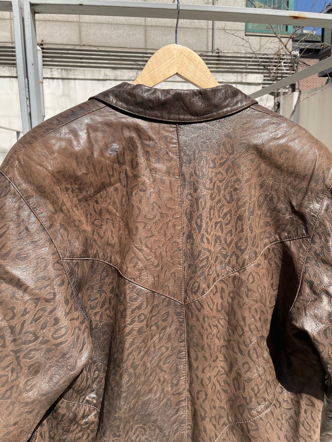 빈티지 레오파드 레더 카코트 상품이미지7