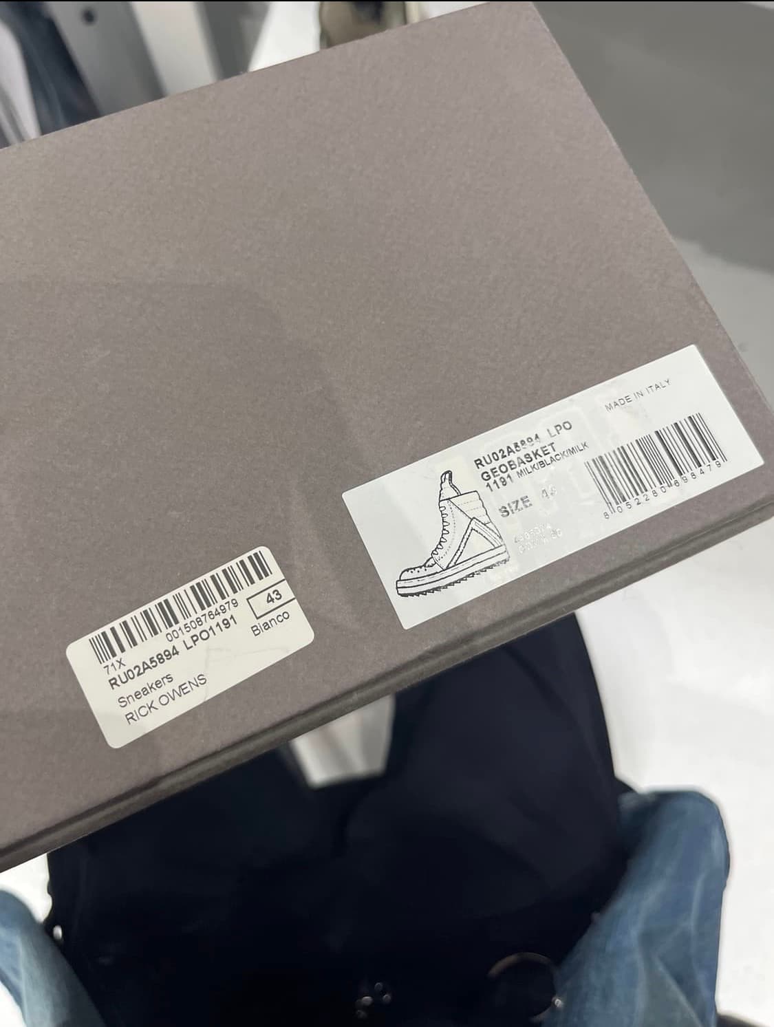 릭오웬스 지오바스켓 밀크 블랙 43 상품이미지4