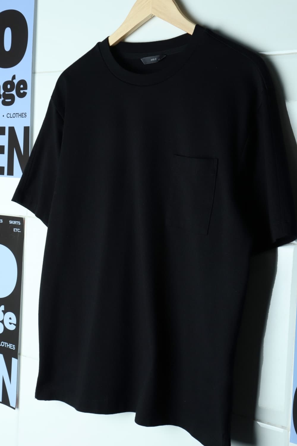 (L-XL) 앤드지 반팔 티셔츠 기능성 폴리 블랙 보들보들-H31870 상품이미지1