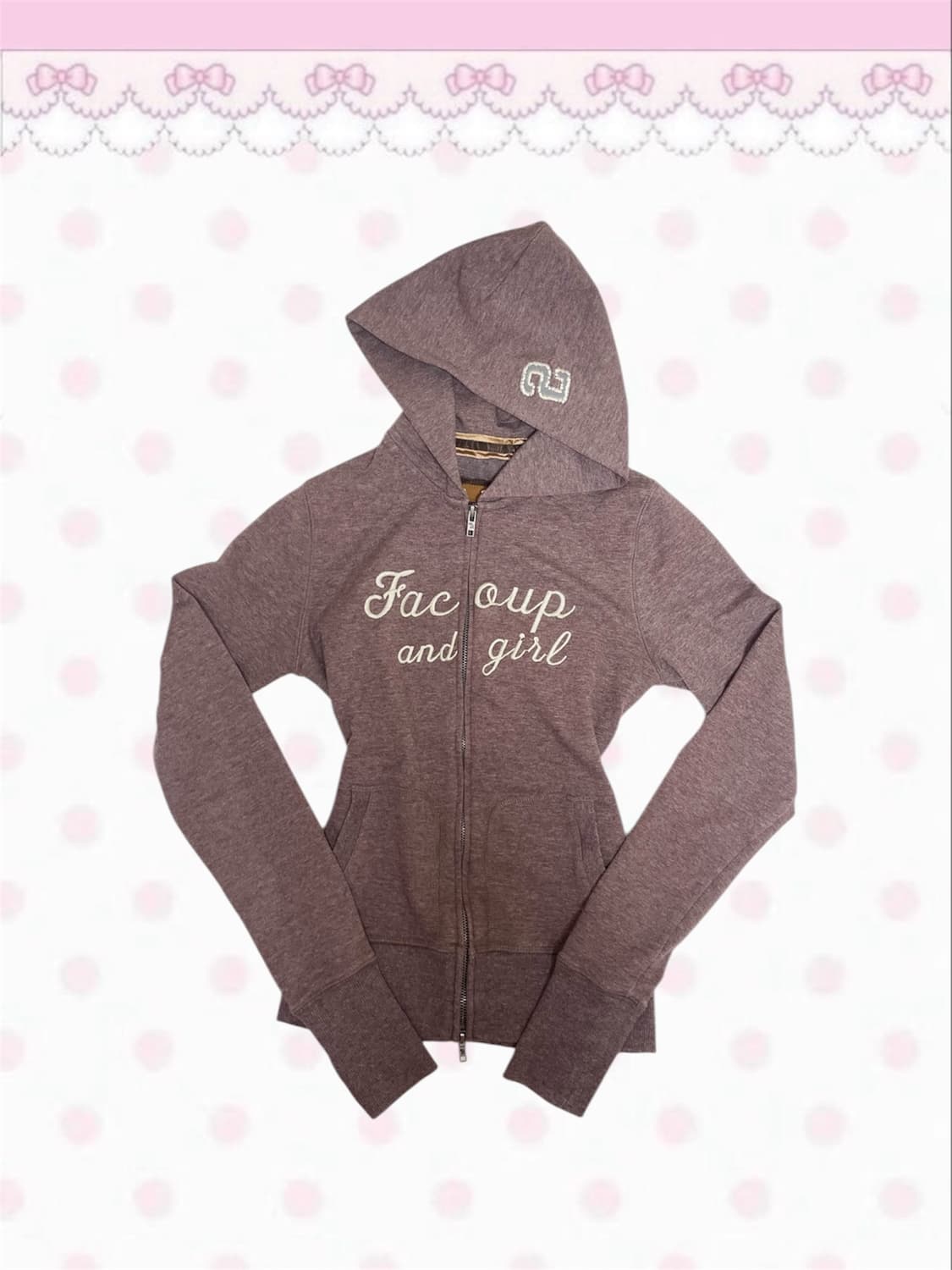 빈티지 아베크롬비 브라운 넘버 02 딱붙 후드집업 상품이미지1