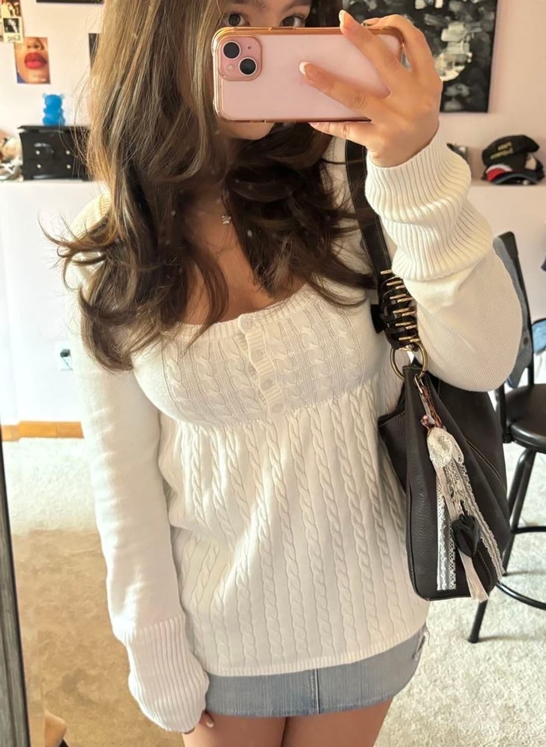 홀리스터 베이비돌 스웨터 화이트 XS 핀터 감성 빈티지  상품이미지1