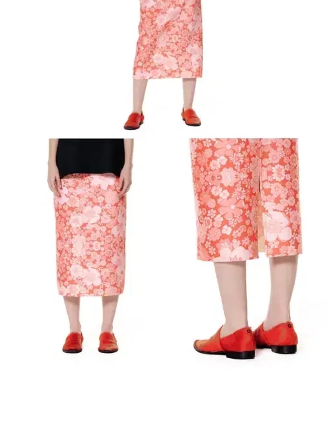 yunse 윤세/ flower midi skirt (orange) 상품이미지2