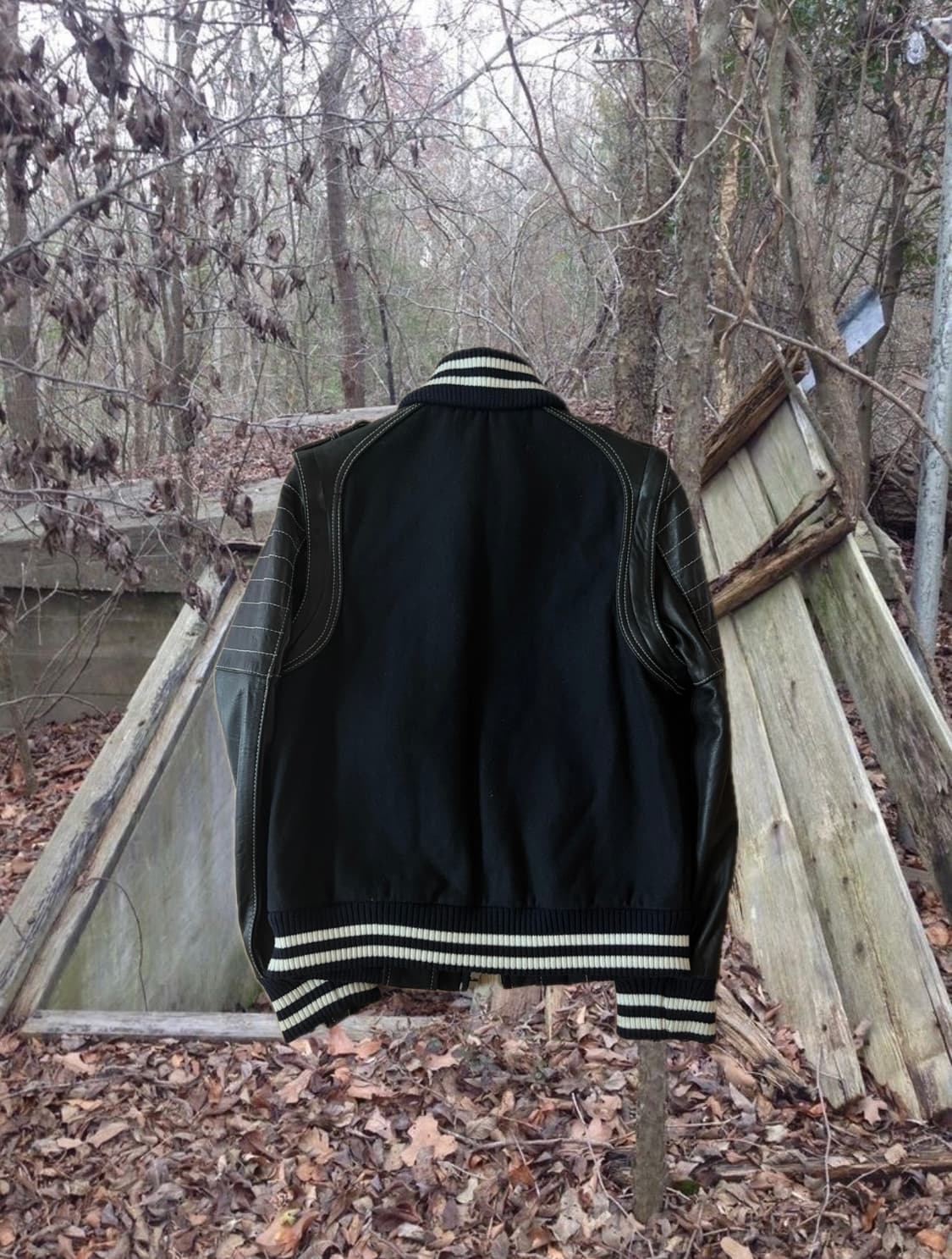 Leather wool Varsity Jacket 상품이미지2