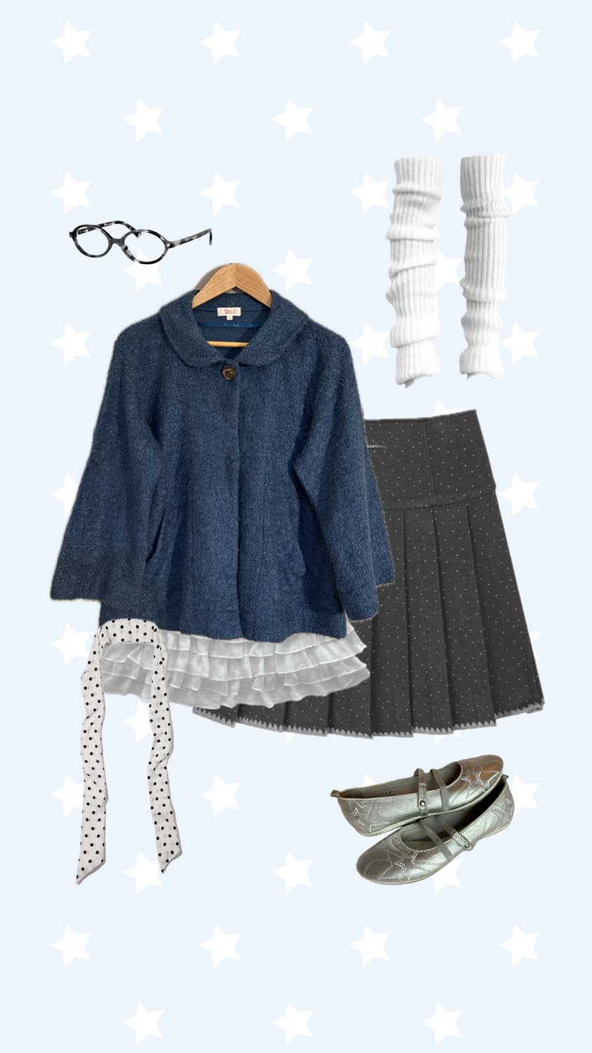 🫐빈티지 하구미깔 청록 둥카 케이프자켓 상품이미지1