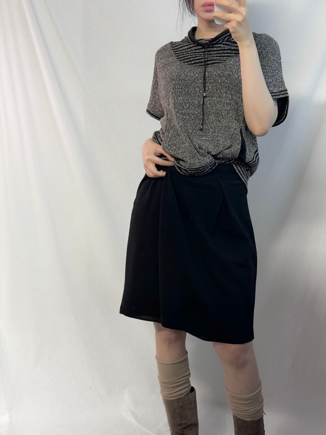 핀턱 울 스커트 상품이미지3