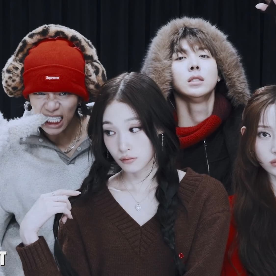 [6,8,10]슈슈통 25fw 울 브이넥 니트/브라운 상품이미지5