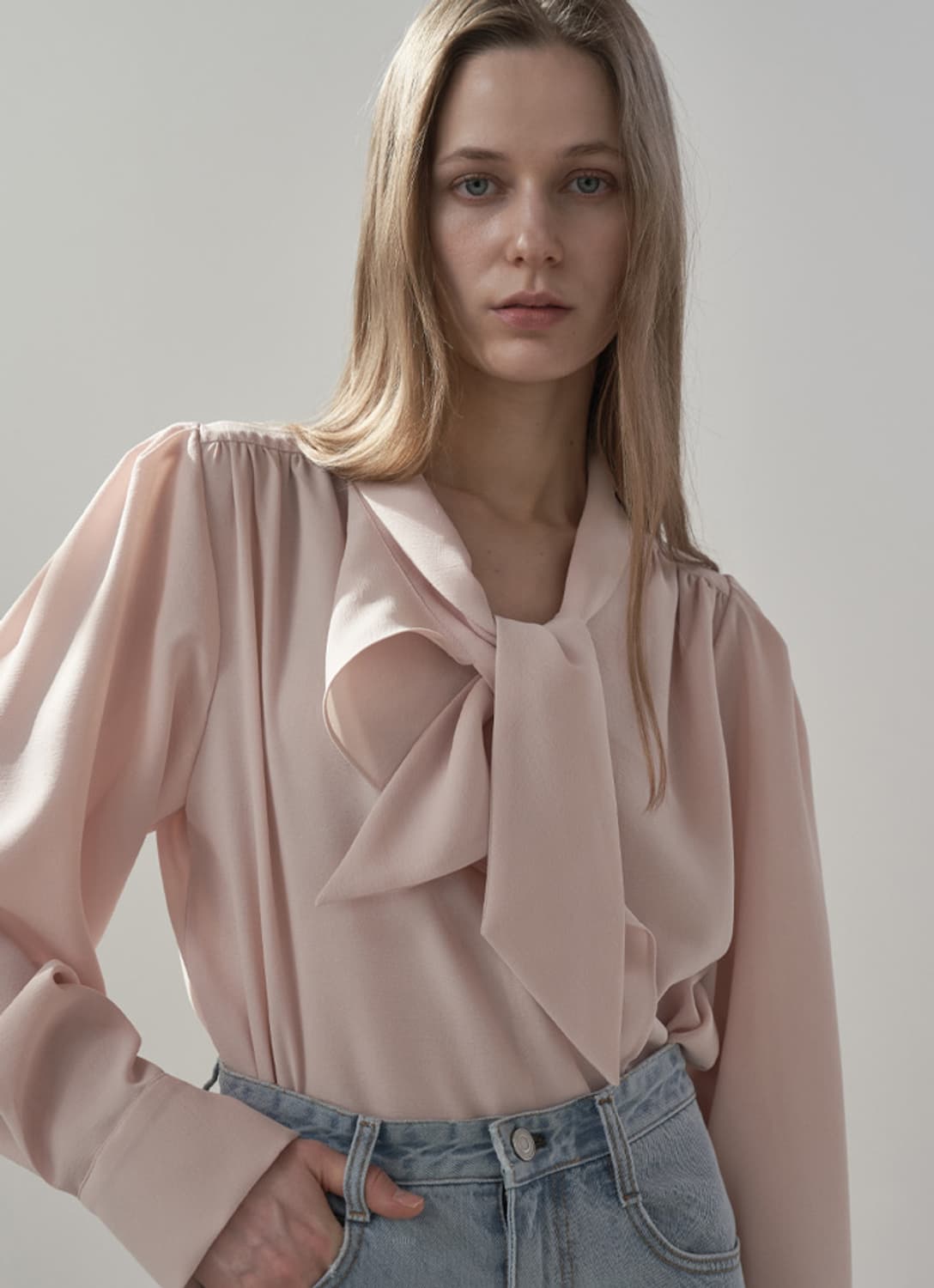 모멧 타이 블라우스 상품이미지4