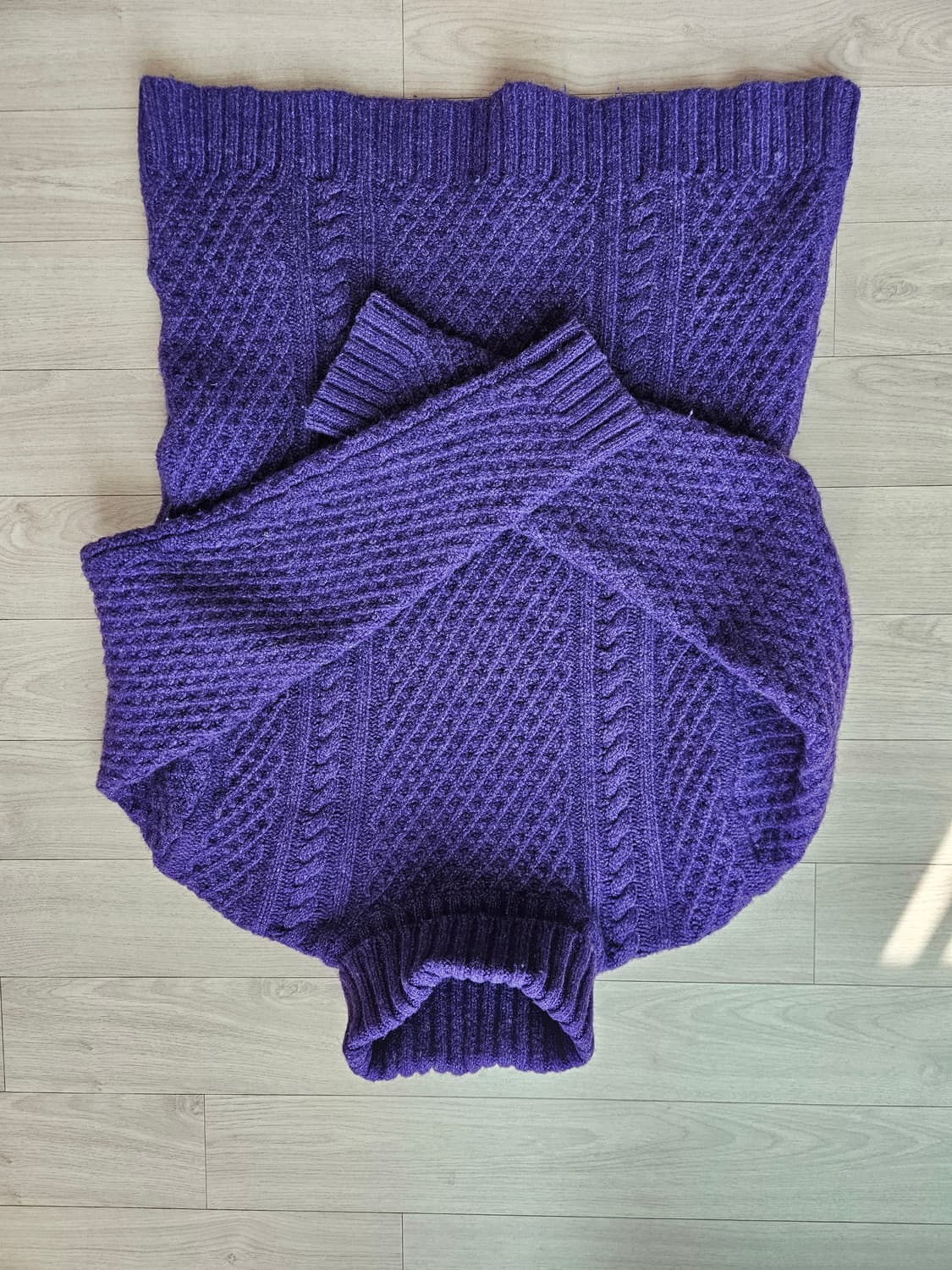 빔스 꽈배기 니트 퍼플 상품이미지1