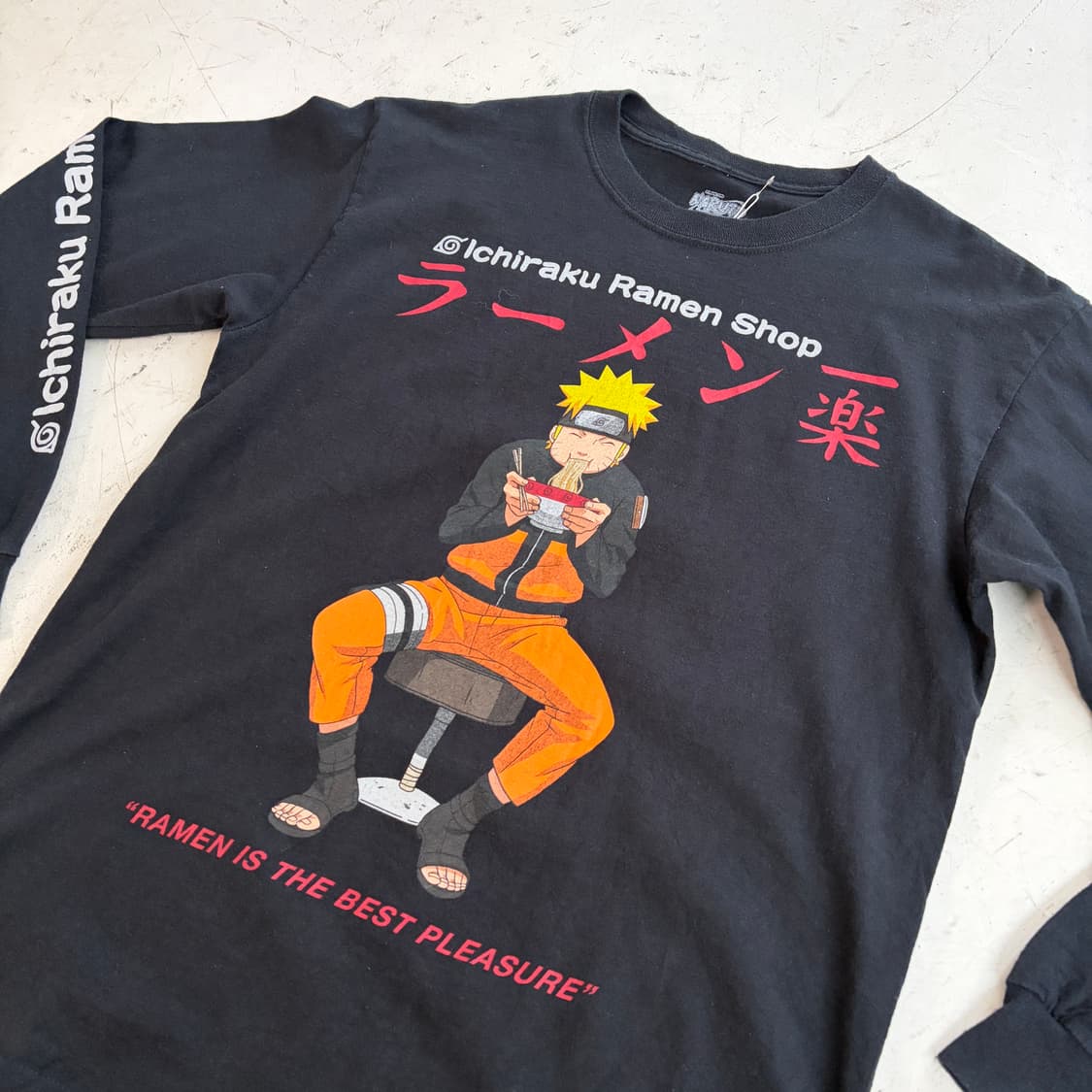 나루토 이치라쿠 라멘 오피셜 빈티지 롱슬리브 M 상품이미지4