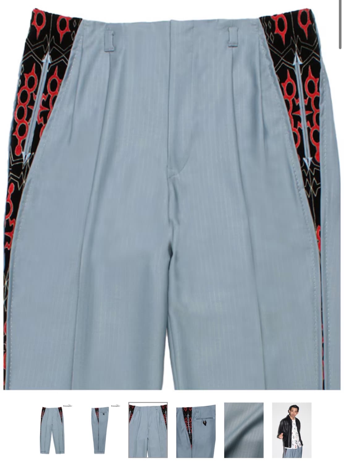 와코마리아 에르메네질도 제냐 로커빌리팬츠 사이즈L 블루블랙 상품이미지2