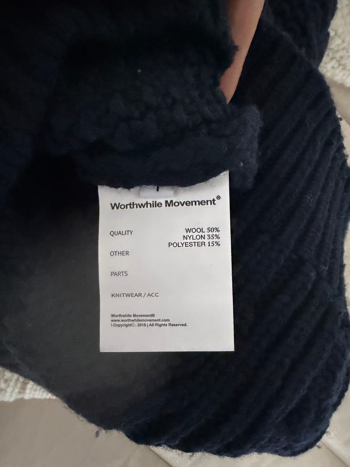 월스와일무브먼트 헤비 케이블 스웨터 (Navy) 1사이즈 상품이미지3