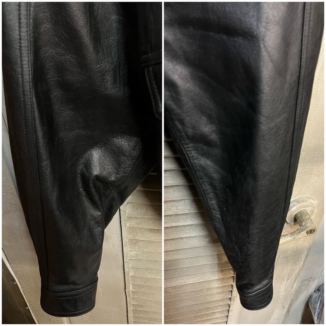 빈티지 퍼 카라 소가죽 레더 자켓 블랙 2XL  #csz2648 상품이미지6