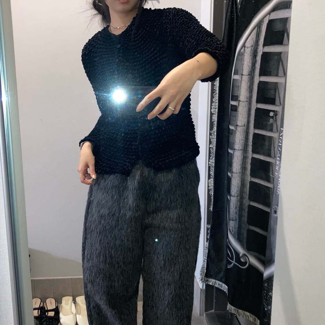 벨벳 팝콘 긴팔 가디건 상품이미지3