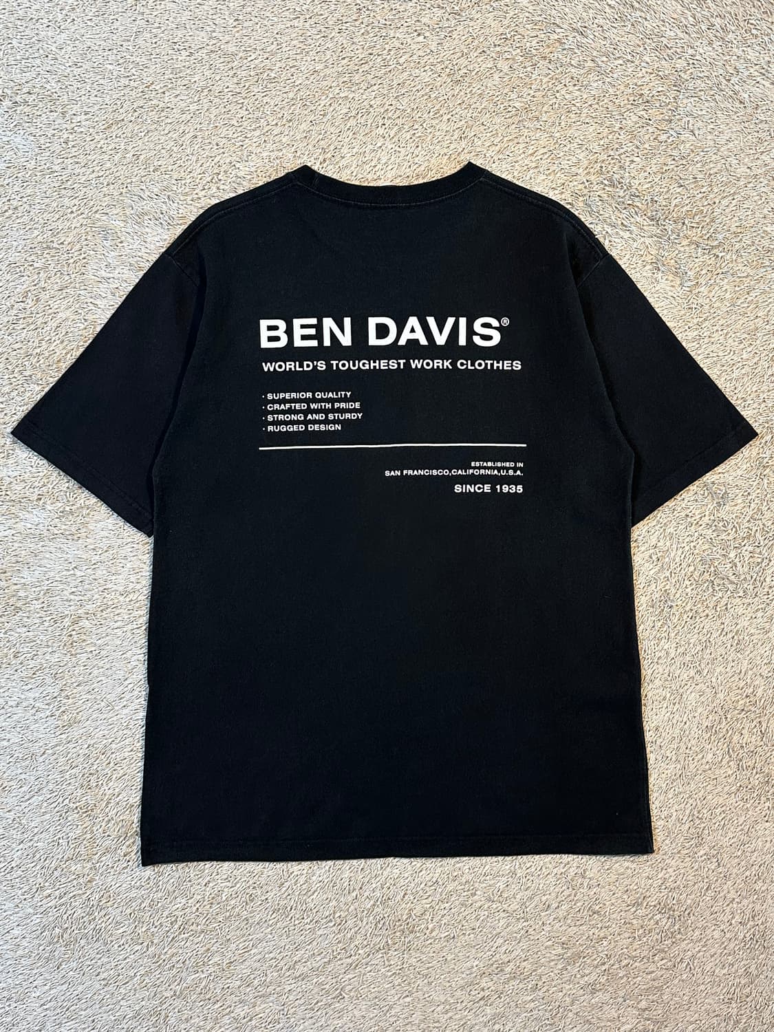 벤데이비스 BEN DAVIS 백로고 반팔 티셔츠 블랙 상품이미지4