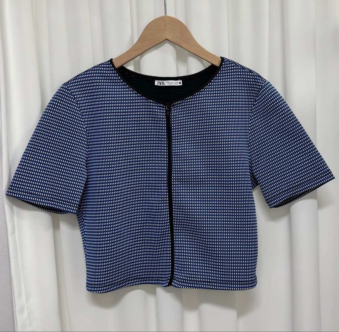 ZARA 자라 반팔 패턴 집업 상품이미지3