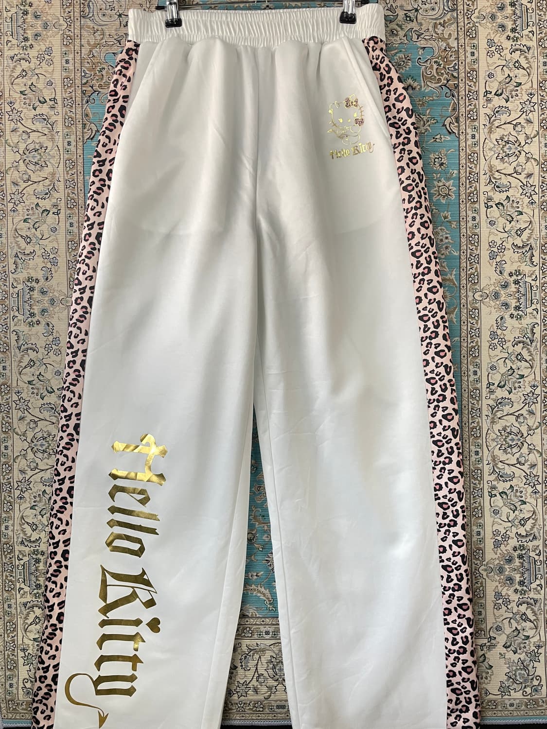 헬로키티 갸루 핑크 호피 화이트 후드플락 세트1672 상품이미지3