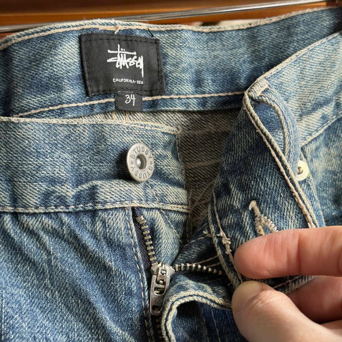 스투시 디스트레드 워싱 데님팬츠 34 상품이미지5