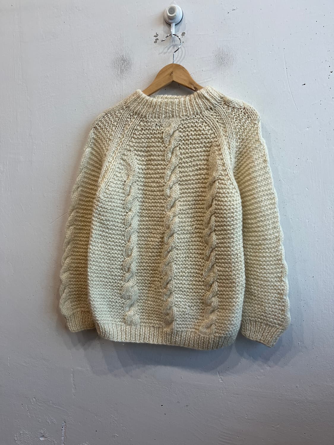 80~90s GREEK KNITWEAR 아란 케이블 울 니트 우먼즈 상품이미지1