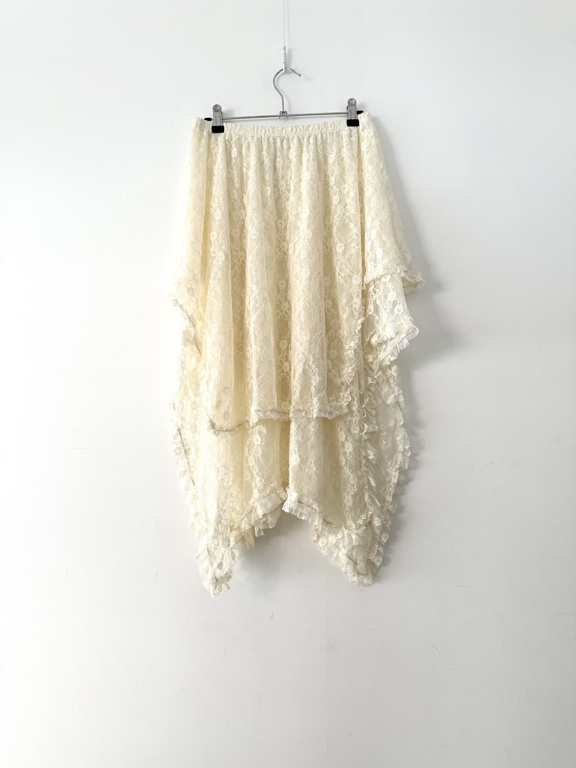 Lace unbalanced skirt / ivory 상품이미지4