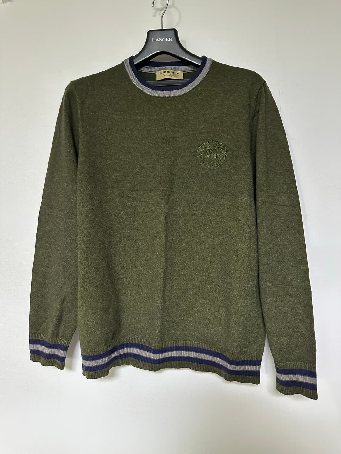 버버리 올리브색 니트 긴팔 상품이미지1