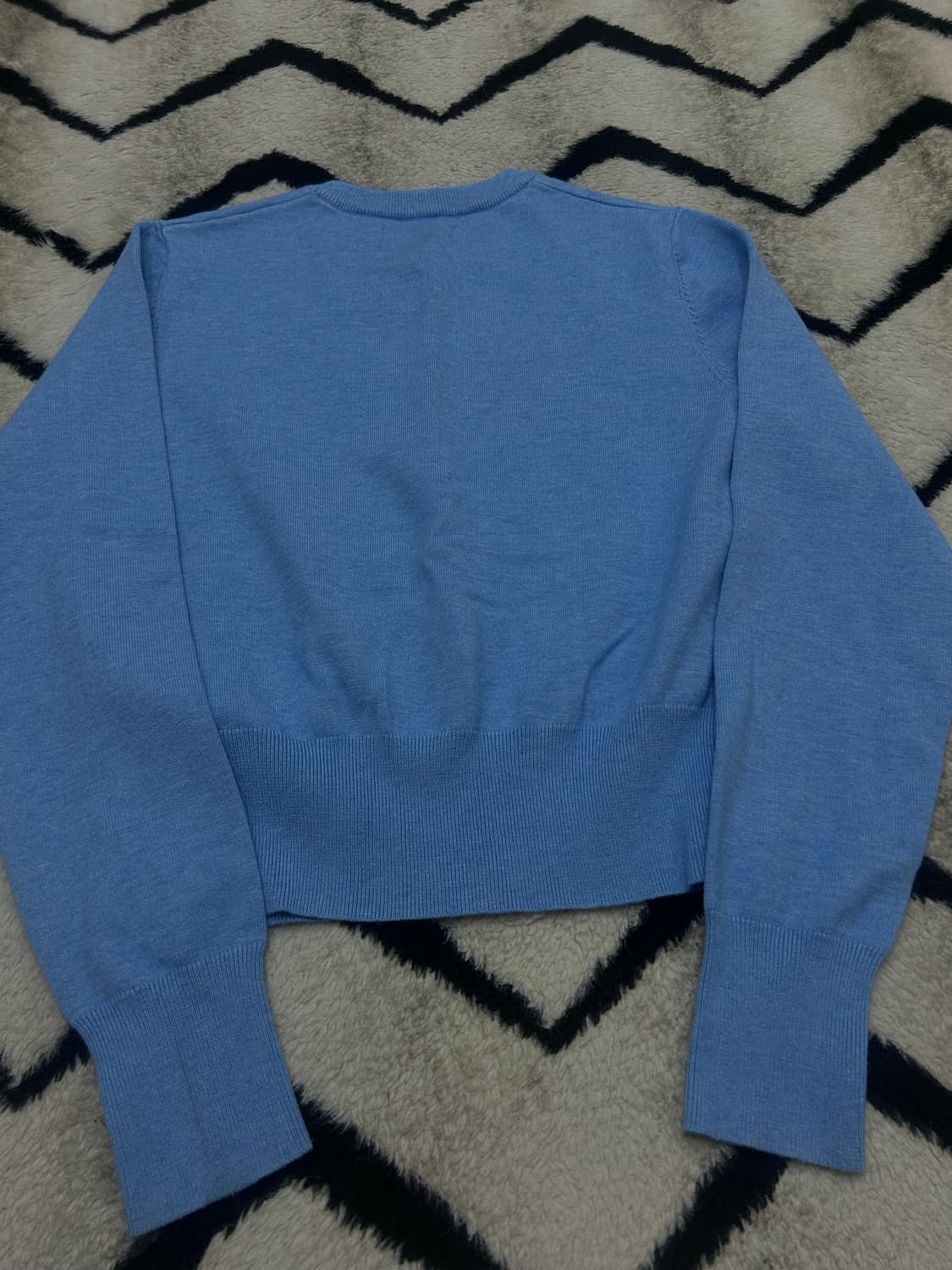 [1]키르시 위티버니 크롭 퍼로고 니트/스카이블루 상품이미지3