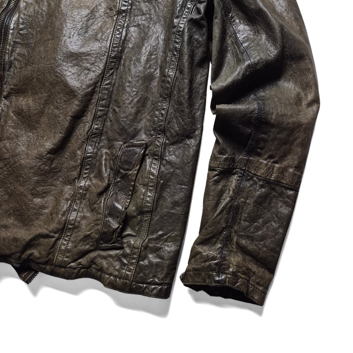 [M] 올세인츠 하이넥 리얼레더자켓 상품이미지5