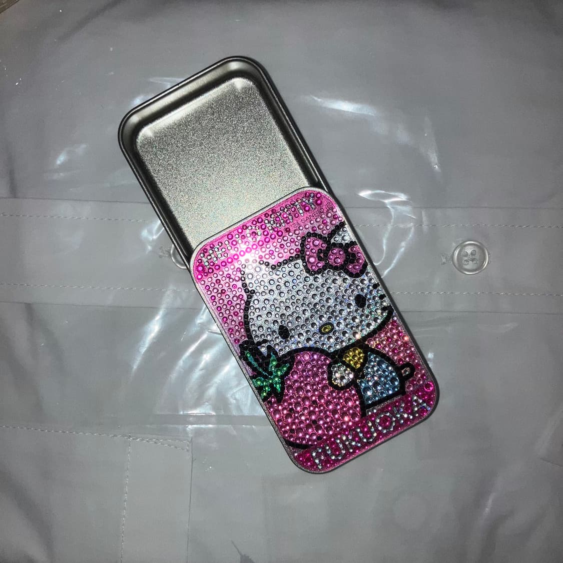 키티 큐빅 틴케이스 키홀더 세트 갸루 키링 열쇠고리 고전문구 상품이미지2