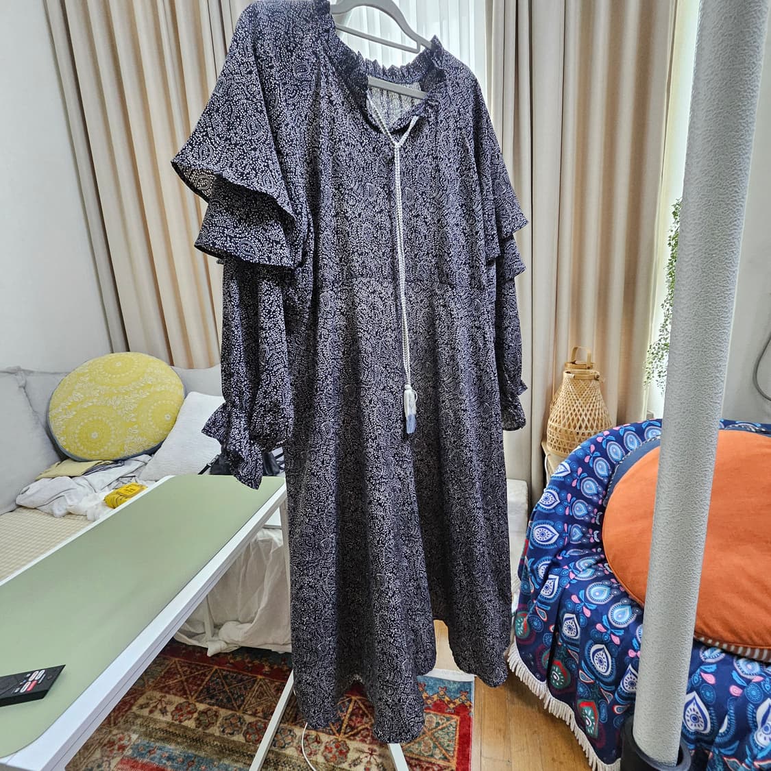 프릴 쉬폰 롱 원피스 프리사이즈 상품이미지2