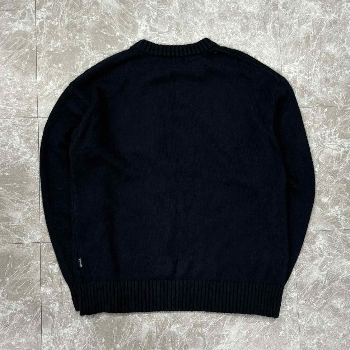 후아유 빅로고 베어 네이비 크루넥 니트(M) 상품이미지3