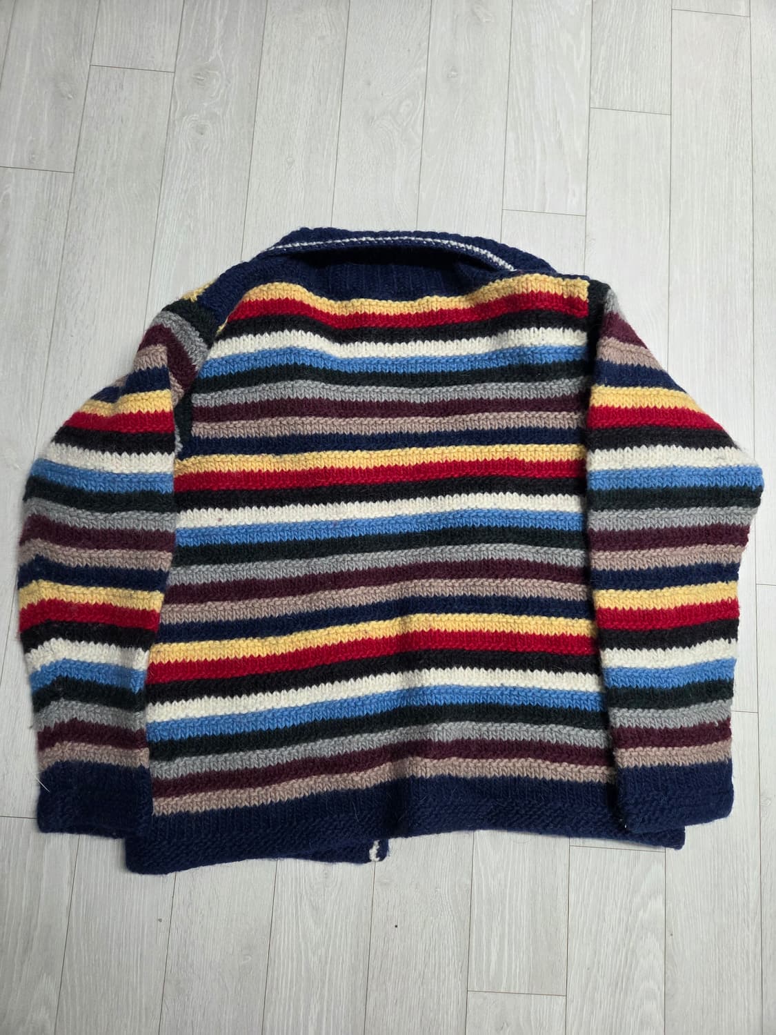 빈티지 오색 단가라 니트 아우터 하구미 모리걸 상품이미지3