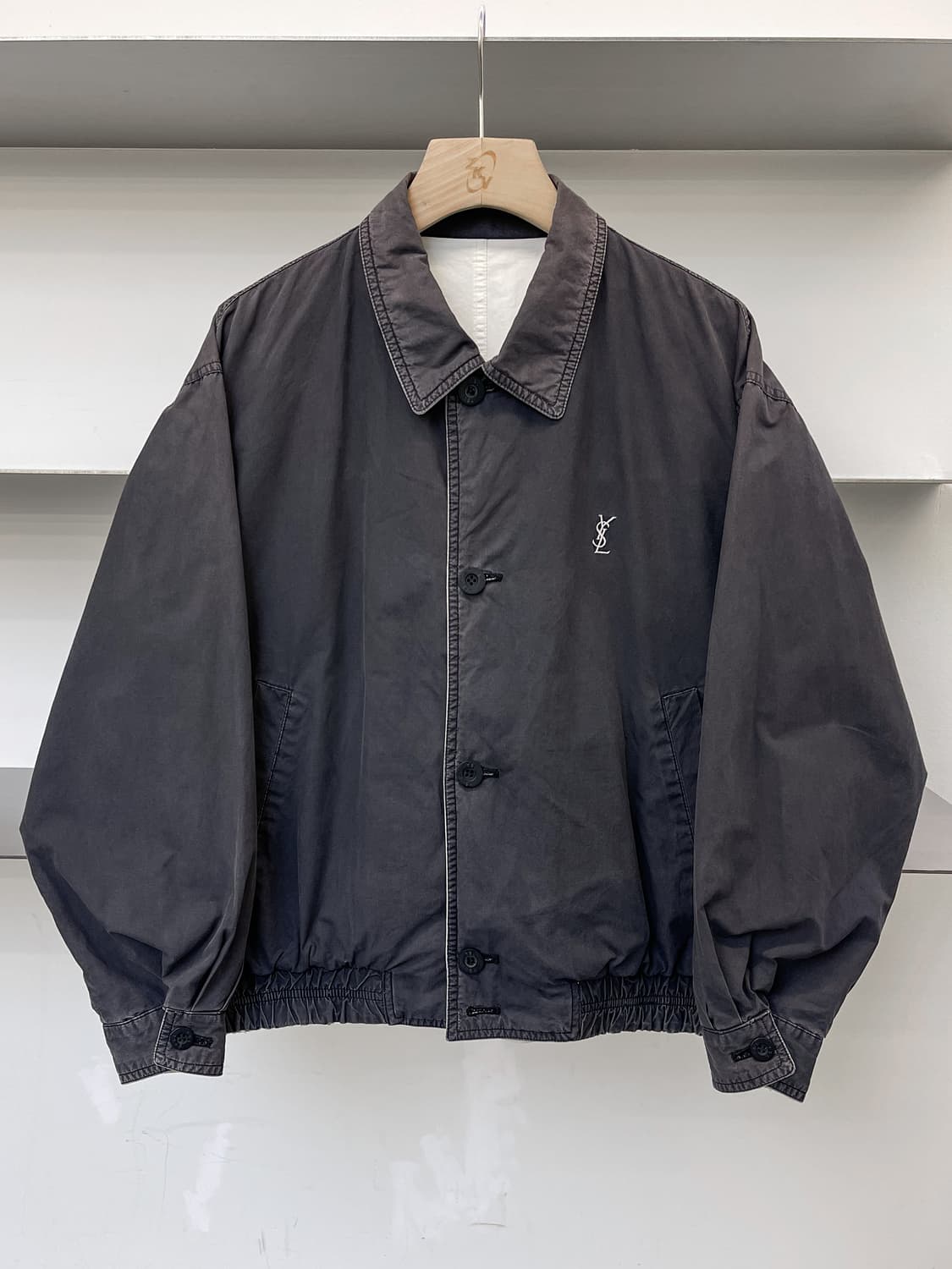 입생로랑 90s YSL 로고 블루종 자켓 상품이미지3