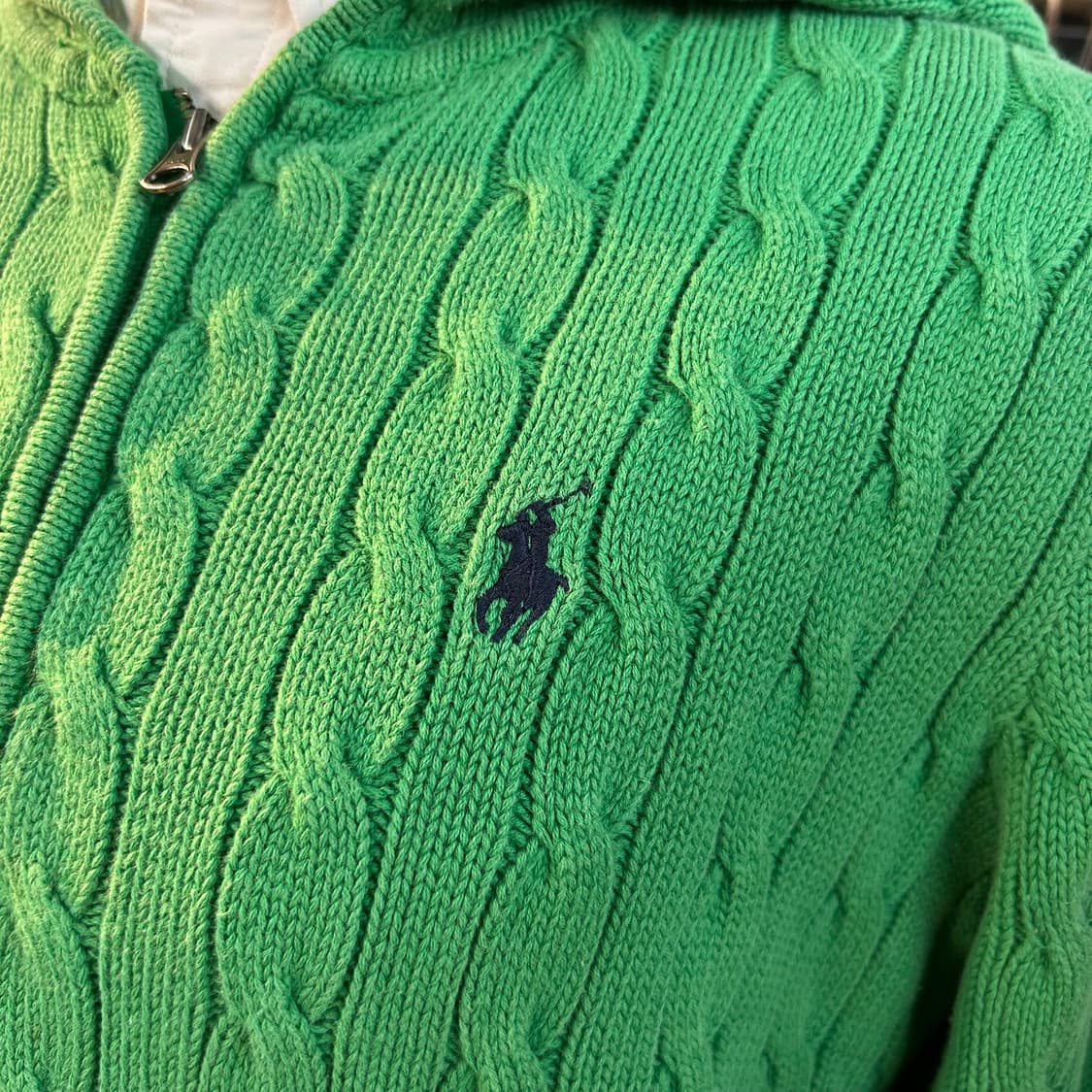 Polo Cable Knit Zip-Up Hoodie 상품이미지3